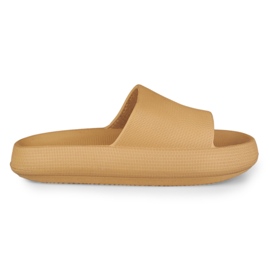 Wygodne beżowe klapki damskie z pianki beżowy