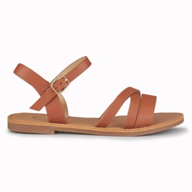 Płaskie brązowe sandały damskie Violet