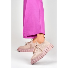 Elastyczne różowe buty sportowe damskie