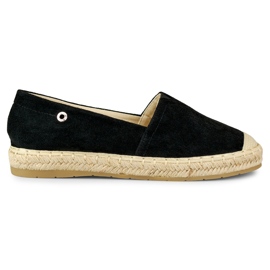 Zamszowe czarne espadryle damskie