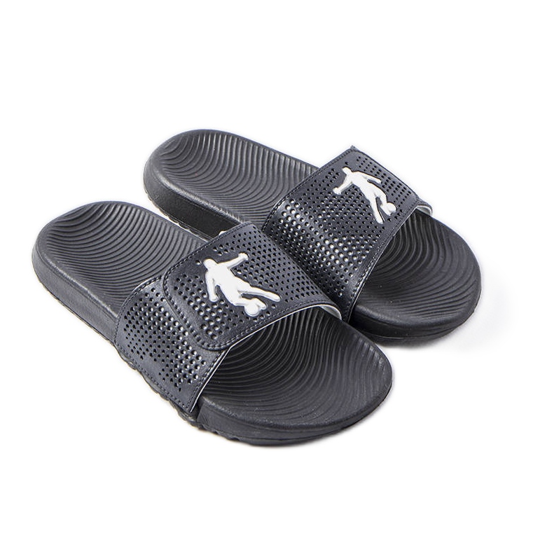 Czarne gumowe klapki dziecięce Athens