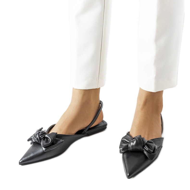 Czarne balerinki z odkrytą piętą Bonarcado