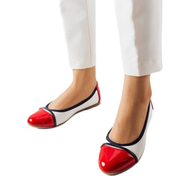 Biało-czerwone balerinki Colombo białe