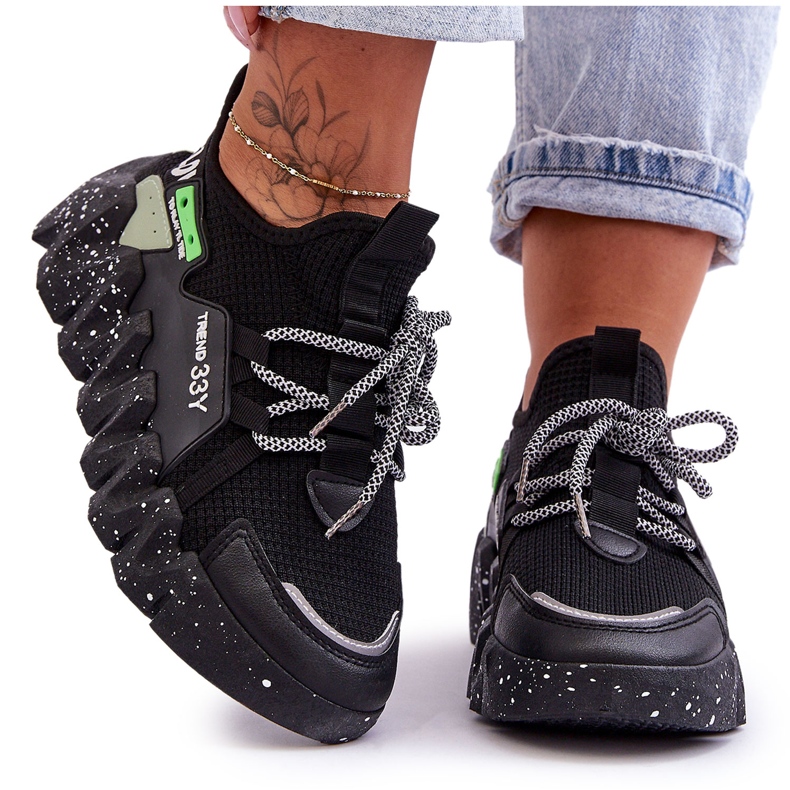 PS1 Wsuwane Modne Sneakersy Czarne Evolution