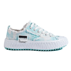 Trampki na grubej platformie niebieskie Shelovet