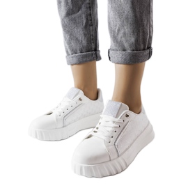 Białe sneakersy na platformie Giuseppe