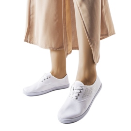 Białe tenisówki z cyrkoniami Godfrey