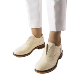 Beżowe półbuty LS5379 Taupe beżowy