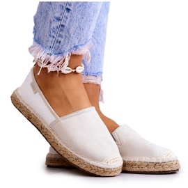 Damskie Klasyczne Espadryle Big Star JJ274951 Biało-Szare
