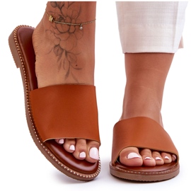 Klasyczne Klapki Damskie Camel Aphrodite brązowe