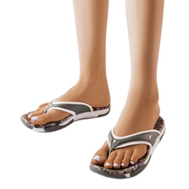 Szare tekstylne japonki w kwiatki Feliksa