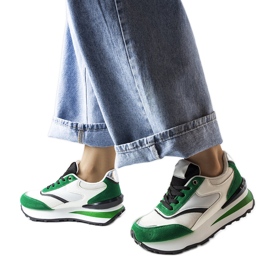 Biało-zielone sneakersy na platformie Doirons