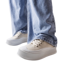 Beżowe trampki na grubej podeszwie Wallace beżowy