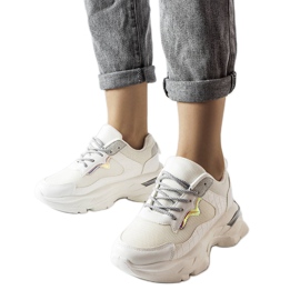 Białe sneakersy zdobione brokatem Beatrice