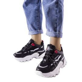 Czarne sneakersy z neonowymi wstawkami Opal