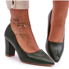 Klasyczne Czółenka Na Słupku Ciemnozielone Odessa