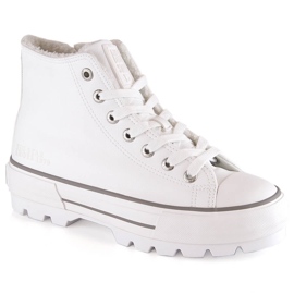Trampki ocieplane na platformie białe Big Star MM274037