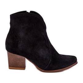 Lewski Shoes Botki Kowbojki Zamszowe Lewski EV28 Czarne