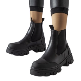 Czarne wsuwane botki Sibyla