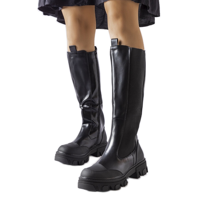 Czarne wysokie kozaki Pasquale