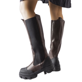 Brązowe wysokie kozaki Pasquale