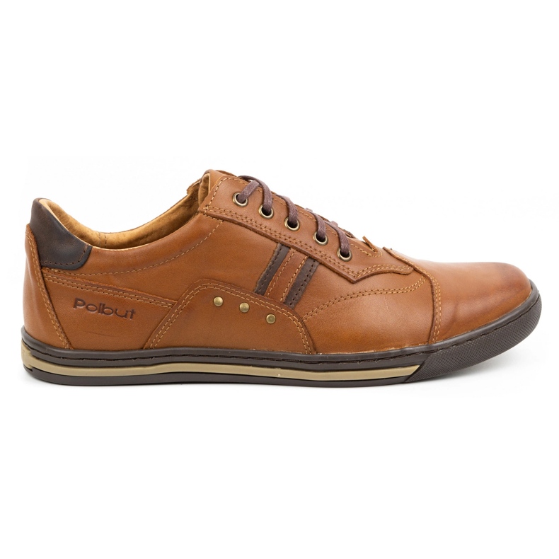 Polbut Buty męskie casual 1801N Ax Camel brązowe