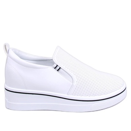 Trampki slip-on na koturnie Jenkins White białe