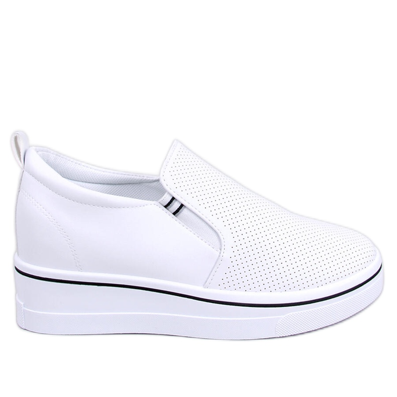 Trampki slip-on na koturnie Jenkins White białe