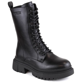 Glany sznurowane i na zamek ocieplane Big Star W INT1925 czarne