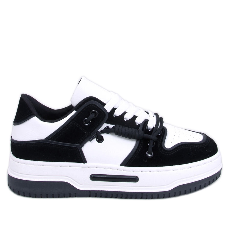 Sneakersy na wysokiej podeszwie Clavell Black białe