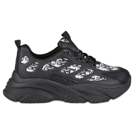 Czarne sneakersy damskie Emis