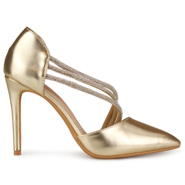 Eleganckie złote szpilki Golden złoty