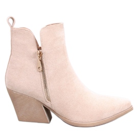 Botki damskie kowbojki Ripley Beige beżowy