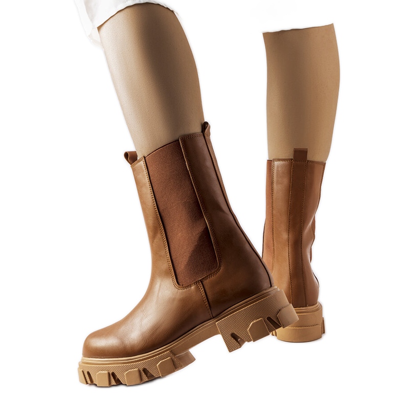 Brązowe wsuwane botki workery Vallejo