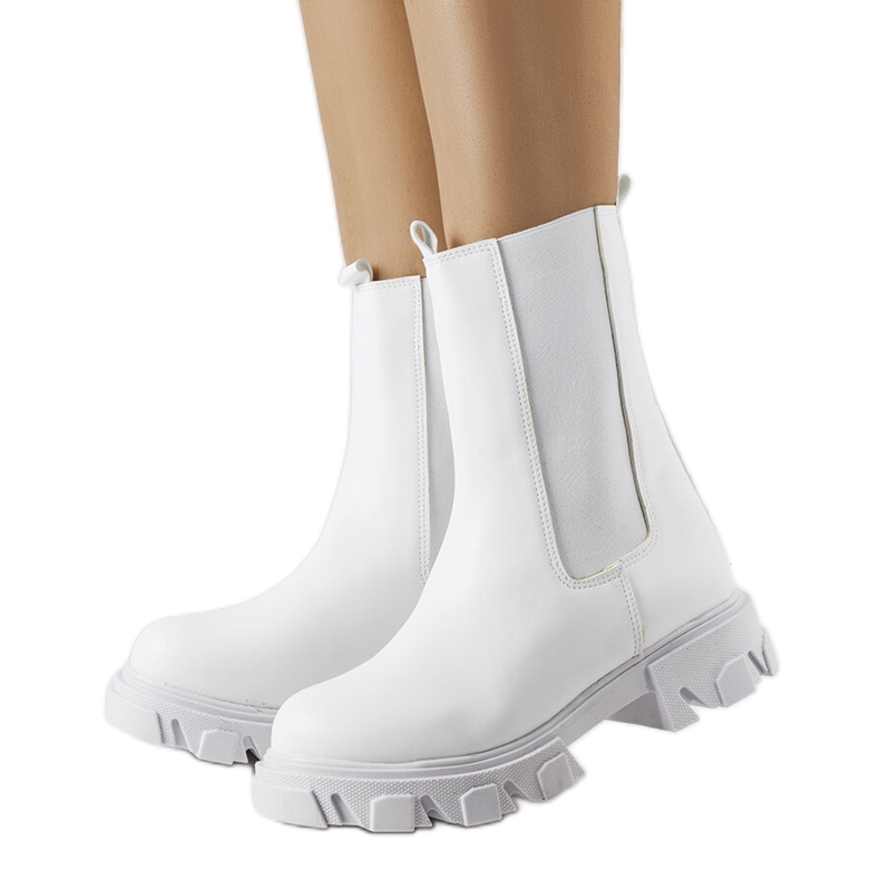 Białe botki workery Vallejo