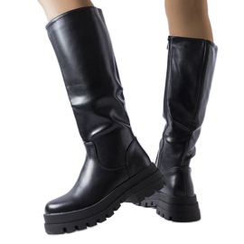 Czarne ocieplane kozaki Stanis