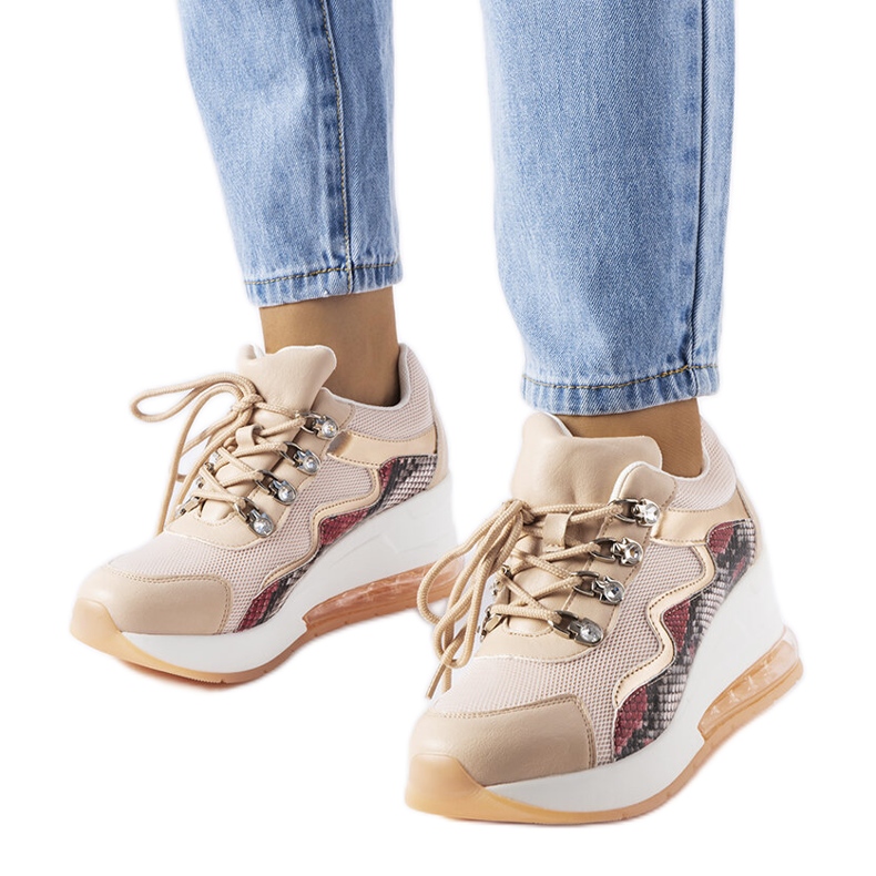 Inna Różowe sneakersy na koturnie Dajdli