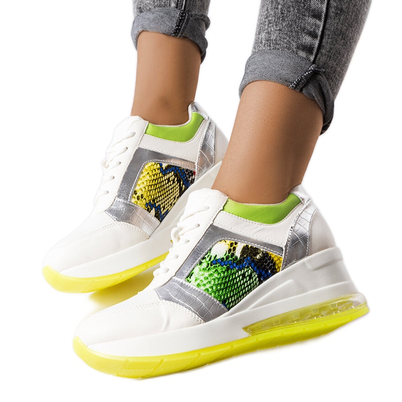 Inna Białe sneakersy na koturnie Irpina