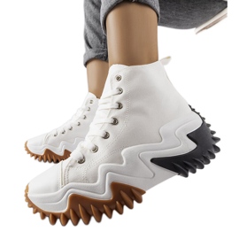 Białe sportowe trampki na grubej podeszwie Toro