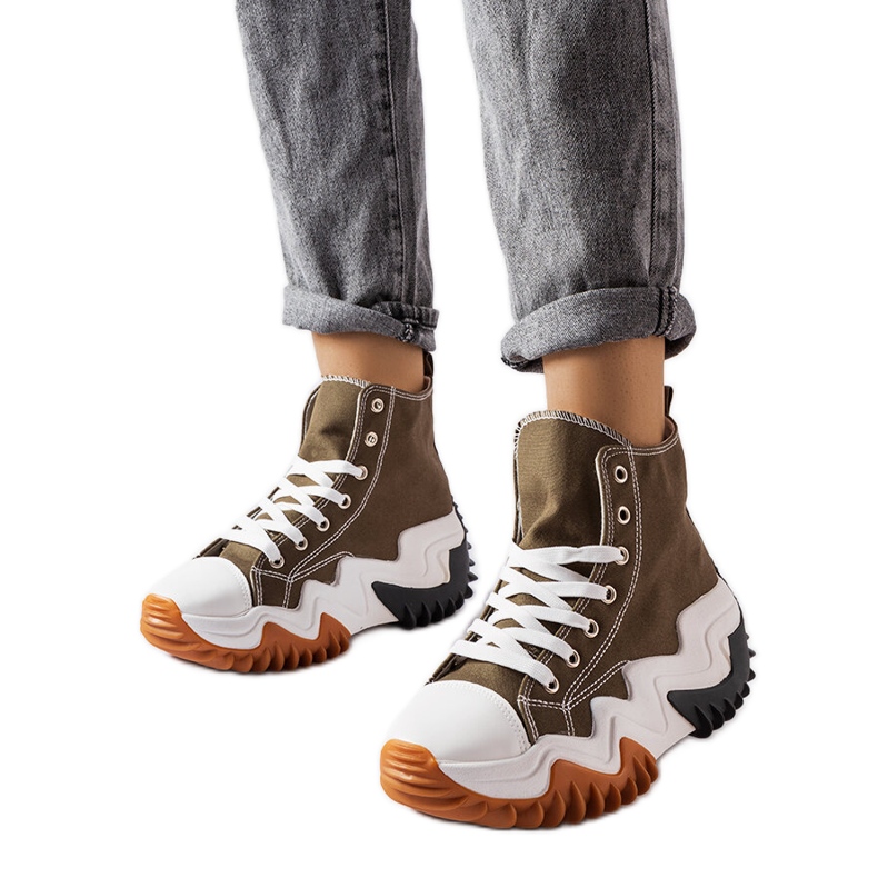 Zielone trampki na grubej podeszwie Toro