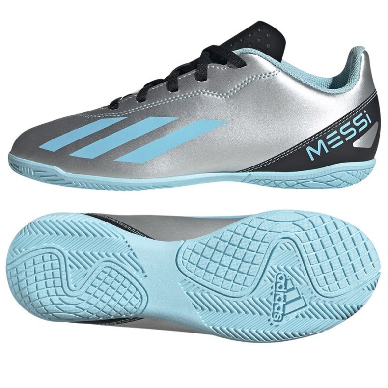 Buty piłkarskie adidas X Crazyfast Messi.4 In Jr IE4070 odcienie szarości