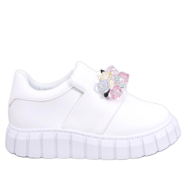 Półbuty na platformie Worth White białe