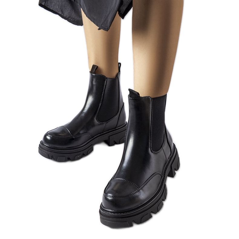 Inna Czarne wsuwane botki Albany