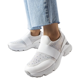 Białe sneakersy z cyrkoniami Algiso