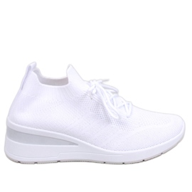 Buty sportowe na koturnie Leakes White białe