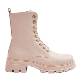 Vinceza Workery Botki Z Ozdobą Beżowe Yemannis beżowy