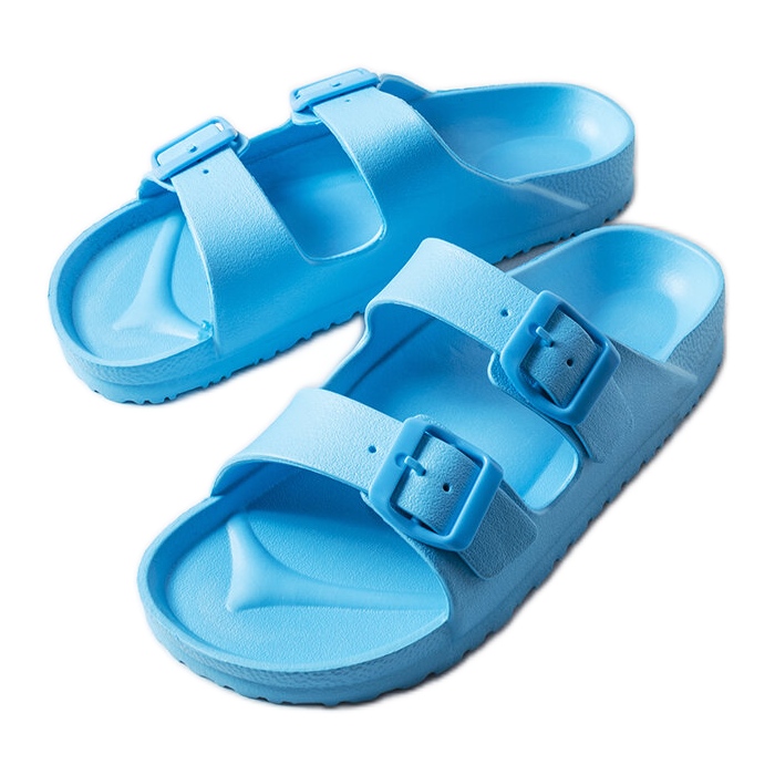 Inna Niebieskie gumowe klapki z klamerkami Eugene