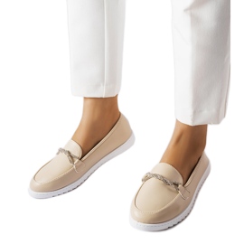 Beżowe mokasyny z cyrkoniami Paola beżowy