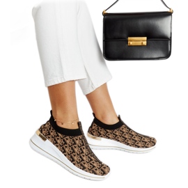 Czarno-brązowe buty Slip On Tartano czarne