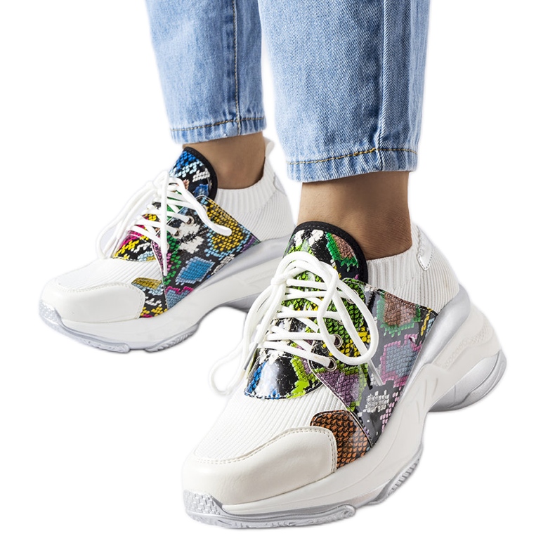 Białe Sneakersy z akcentem zwierzęcym Filiberto